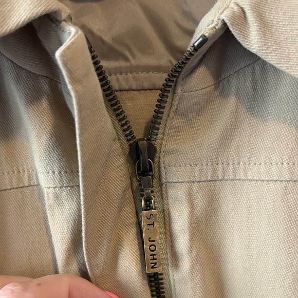 St John Sport Medium Classic Tan Khaki Utility Jacket for Women - Picture 8 of 11